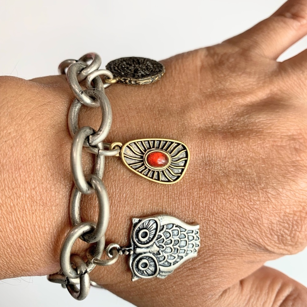 Lucky Brand Silver Plated Metal & charms Bracelet